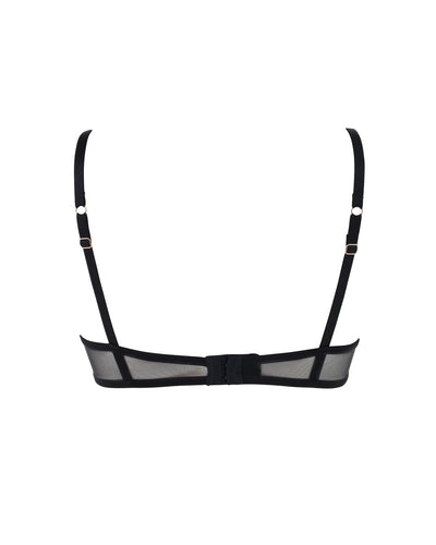 Marseille Embroidered Sheer Bra Black