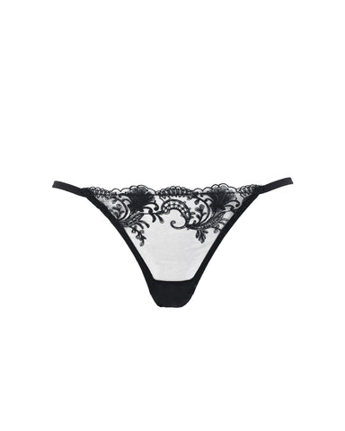 Marseille Embroidered Sheer Brief Black