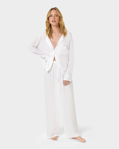 Tarcon Eco Viscose Long Pyjama Set White