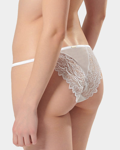 Audrey Embroidered Brief White