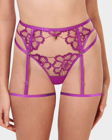 Catalina Thigh Harness Bright Violet/Sheer