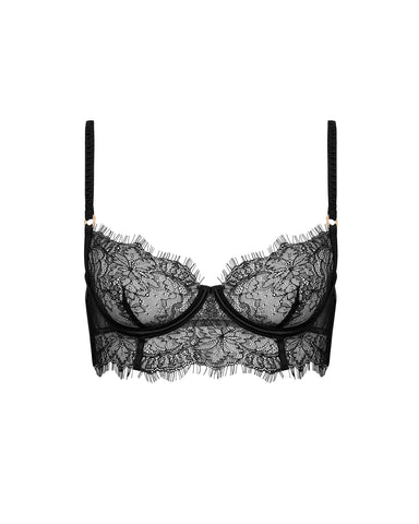 Camelia Lace Longline Bra Black