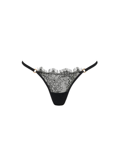 Camelia Lace Thong Black