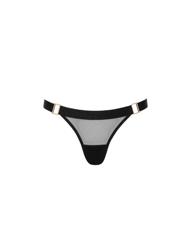 Trinity Sheer Strappy Thong Black