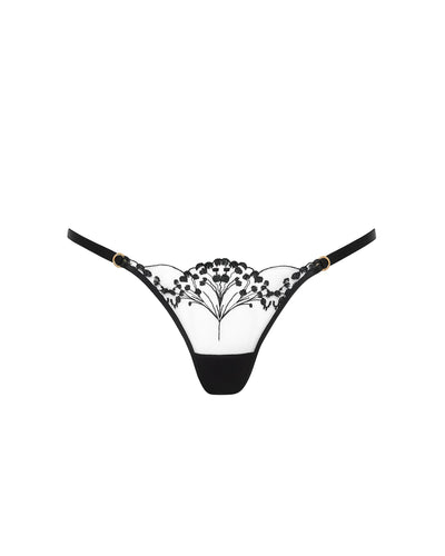 Marisa Embroidered Sheer Brief Black