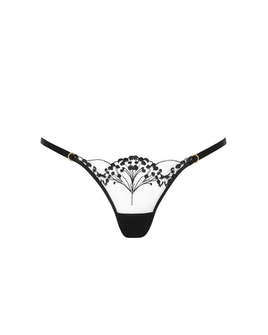 Marisa Embroidered Sheer Brief Black