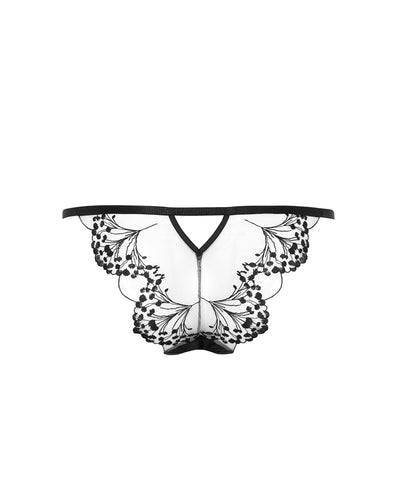 Marisa Embroidered Sheer Brief Black