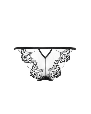 Marisa Embroidered Sheer Brief Black