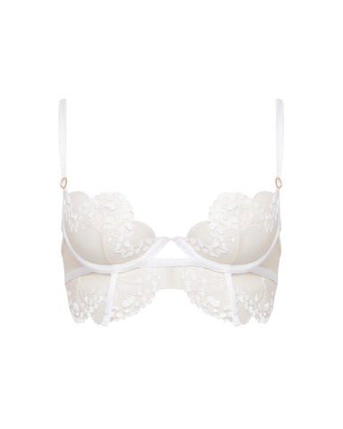 Marisa Embroidered Sheer Bra White