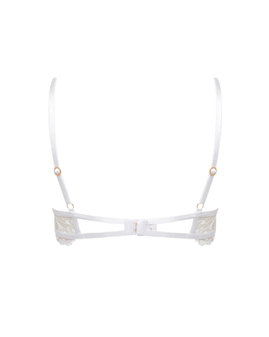 Marisa Embroidered Sheer Bra White