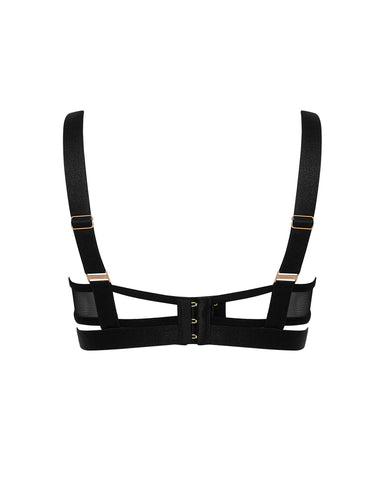 Trinity Sheer Strappy Bra Black