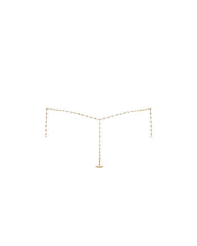 Marli Diamond Lattice Thong Gold/Clear