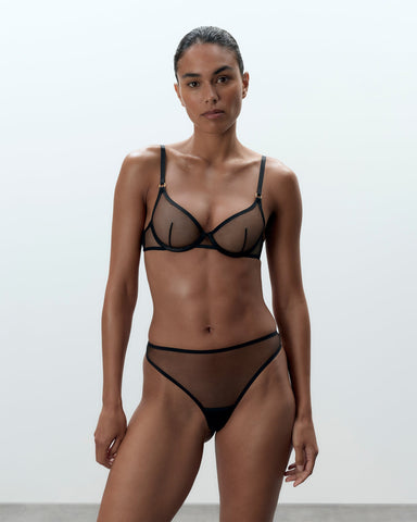 Naomi High-Waist Thong Black