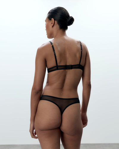 Naomi Mesh Thong Black
