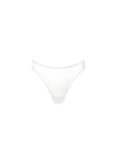 Naomi High-Waisted Mesh Thong White