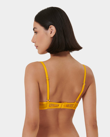 Laurel Leaf Embroidered Bra Gold