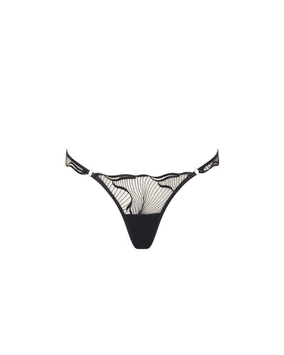 Marabel Embroidered Sheer Brief Black