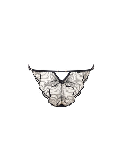 Marabel Embroidered Sheer Brief Black
