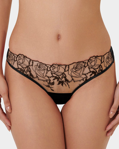Rosalie Embroidered Brief Black