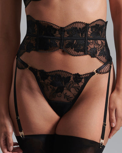 Gabriella Detachable Waspie Suspender Black