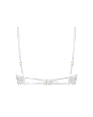 Leonora Floral Embroidered Bra White