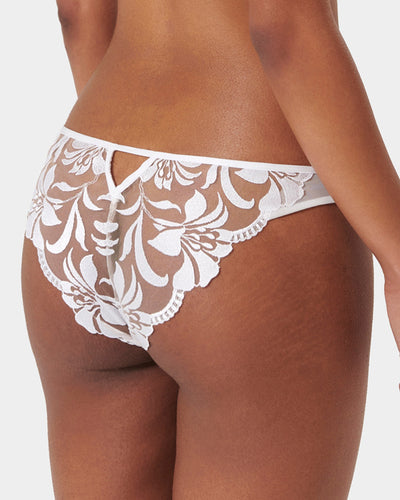 Leonora Floral Embroidered Brief White