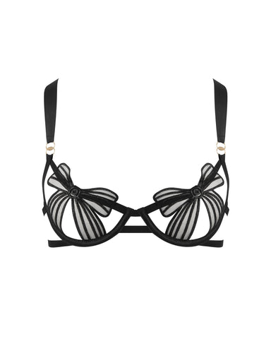 Annabel Open Bow Bra Black