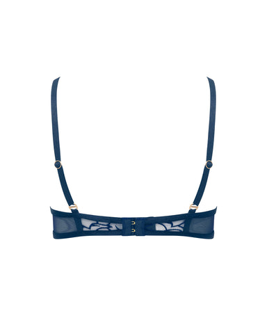 Laurel Leaf Embroidered Bra Navy