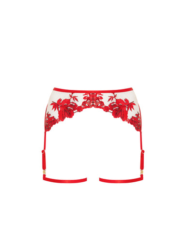 Lavanya Suspender Thigh Harness Red
