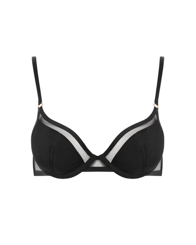 Naomi Moulded Mesh Bra Black