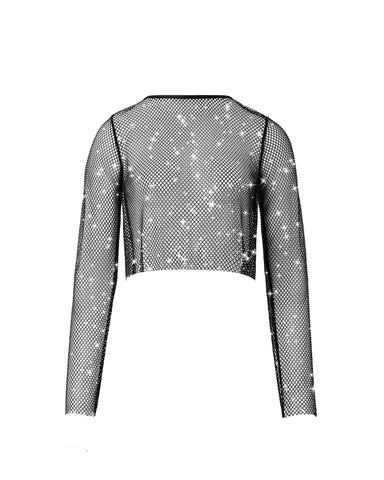 Noor Sheer Mesh Top Black