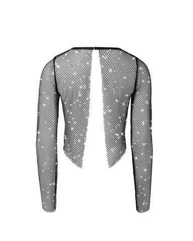 Noor Sheer Mesh Top Black