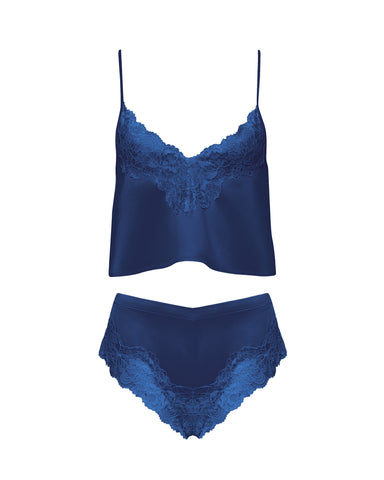 Isabella Satin Cami and Short Set Navy