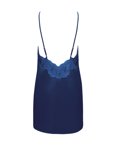 Isabella Satin Chemise Navy
