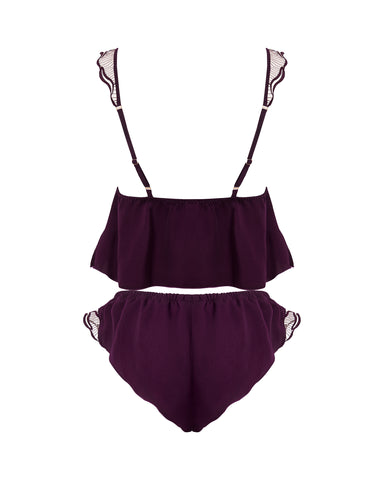 Marabel Luxury Satin Sheer Cami and Short Set Cherry