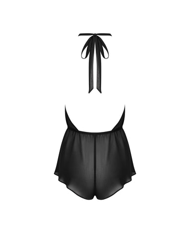 Marisa Chiffon Sheer Teddy Black