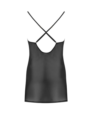 Marabel Chiffon Sheer Chemise Black
