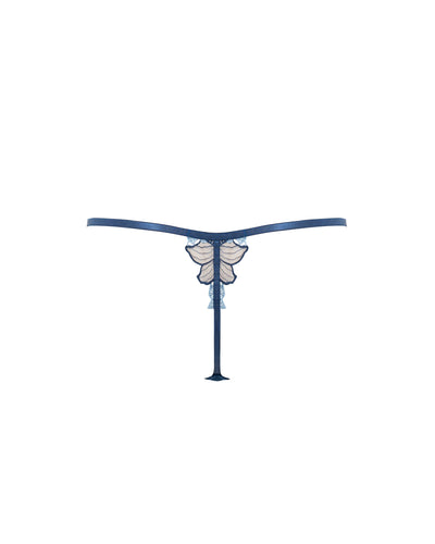 Calantha Floral Lace Thong Blue