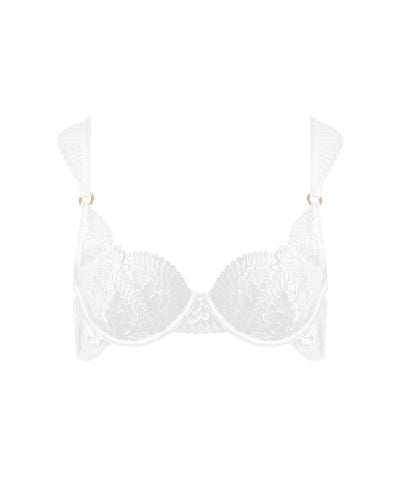 Gabriella Floral Embroidered Bra White