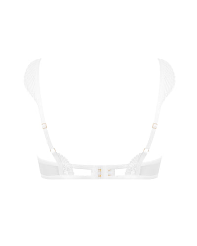 Gabriella Floral Embroidered Bra White