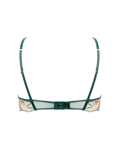 Gianna Sheer Longline Bra Green/Orange