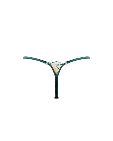 Gianna Sheer String Thong Green/Orange