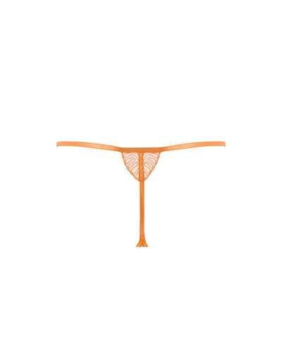 Leliana Embroidered String Thong Orange Peel