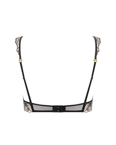 Amarosa Floral Embroidered Bra Black