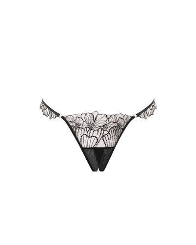 Amarosa Open Embroidered Brief Black