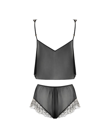 Amarosa Sheer Cami and Short Set Black