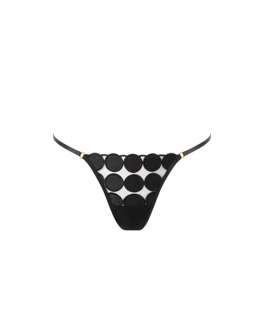 Lia Polka Dot Thong Black