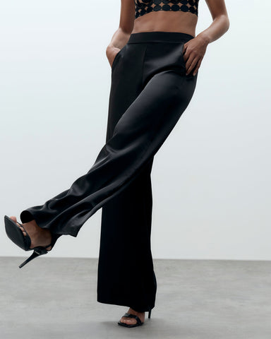 Presley Luxury Satin Flared Trousers