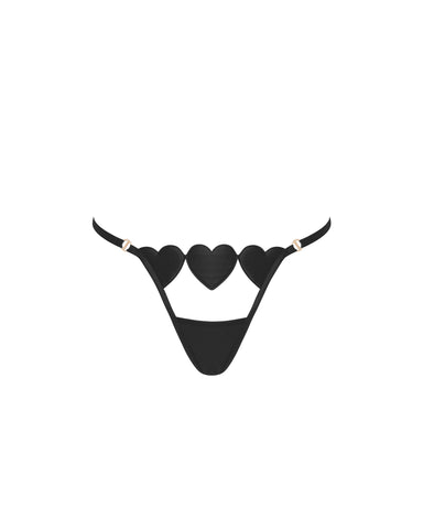 Gia Open Heart Thong Black