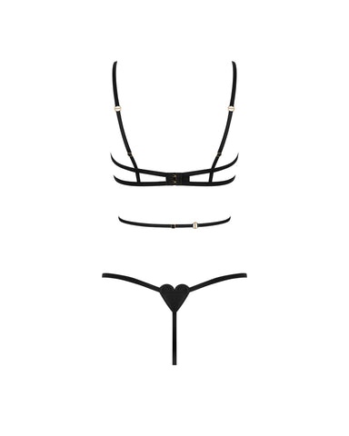Gia Open Heart Bodysuit Black